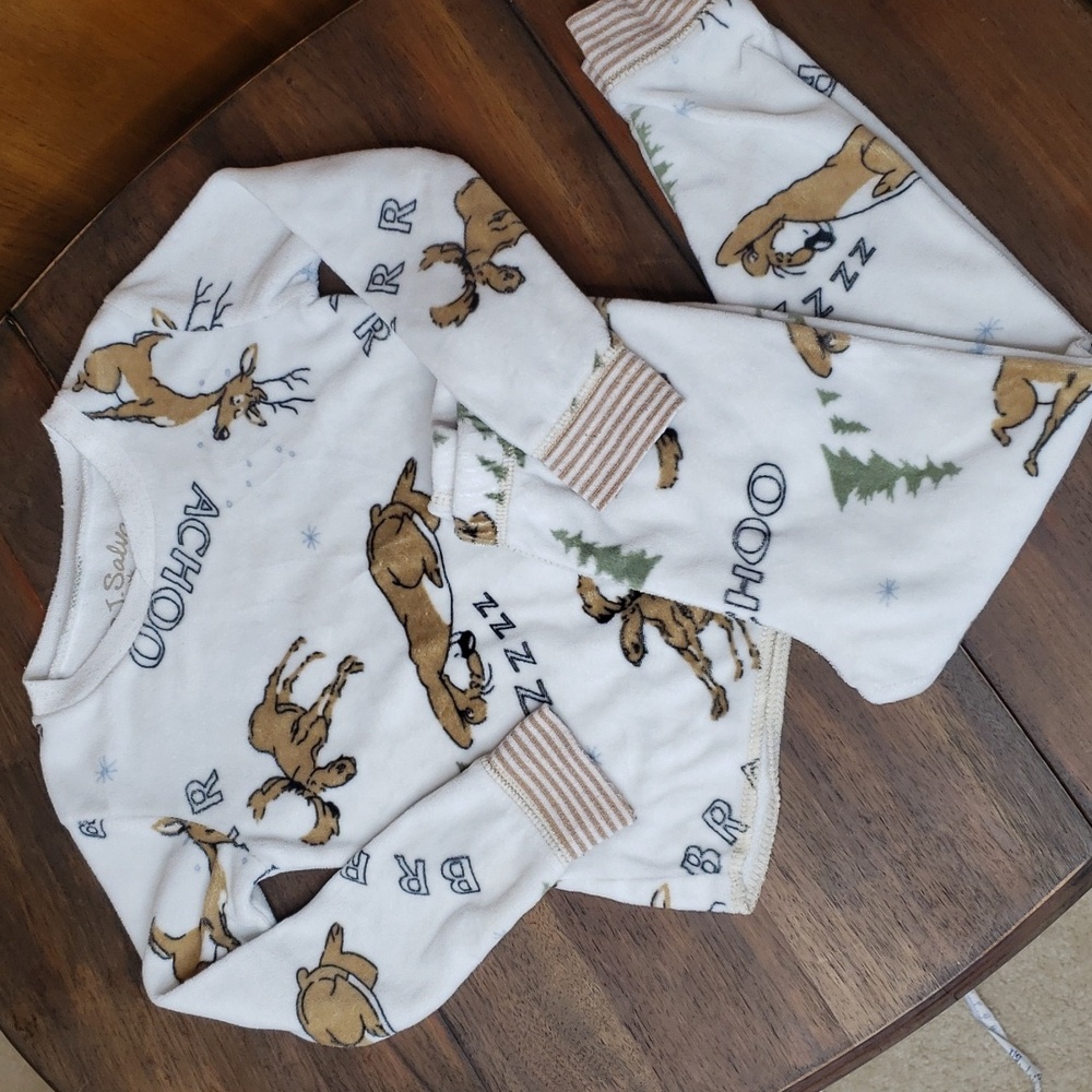 PJ Salvage Velour Fleece Pajama Set Sz 2T